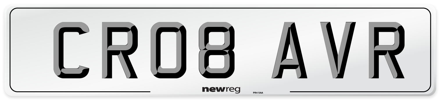 CR08 AVR Number Plate from New Reg